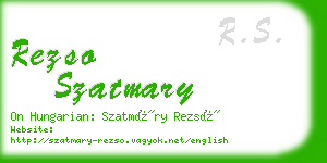 rezso szatmary business card